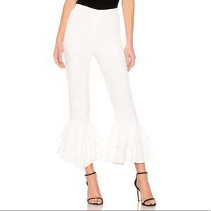 Endless Rose Ruffled Pants in Off White